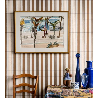 Ruskea raidallinen tapetti The Guards Tent 31 62 Langelid von Bromssenilta image