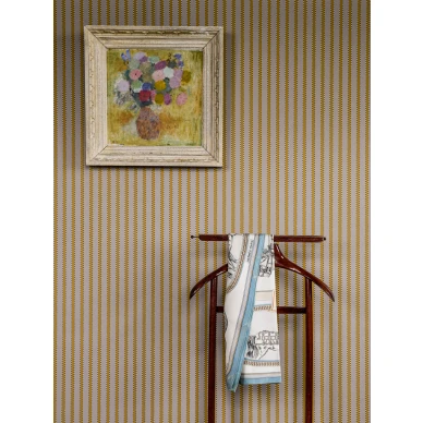 Keltainen tapetti Stitched Stripe 29 57 Langelid von Bromssenilta image