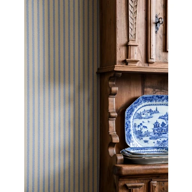 Sininen tapetti Stitched Stripe 29 44 Langelid von Bromssenilta image