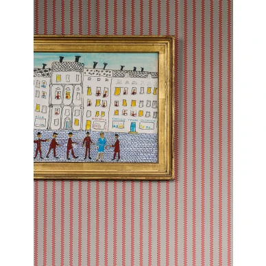 Vanhanaikainen raidallinen tapetti Stitched Stripe 29 58 Langelid von Bromssenilta image