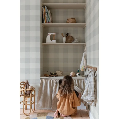 Lastenhuoneen ruututapetti Lykke S10229 Sandbergilta image