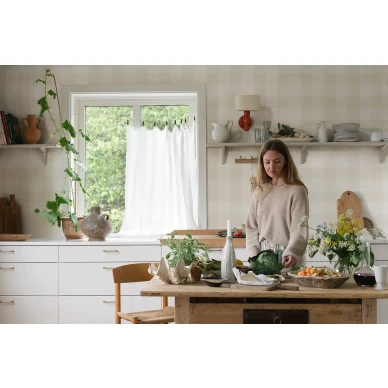 Ruudullinen tapetti keittioon Lykke S10214 Sandbergilta image