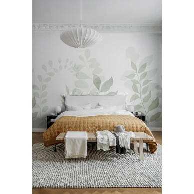 Makuuhuoneen tapetti lehtikuviolla Grow R18636 Rebel Wallsilta image