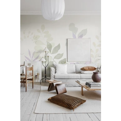 Olohuoneen tapetti Grow liila lehtikuvio R18381 Rebel Wallsilta image