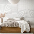 Makuuhuoneen tapetti graafisella kuviolla Twine R18625 Rebel Wallsilta