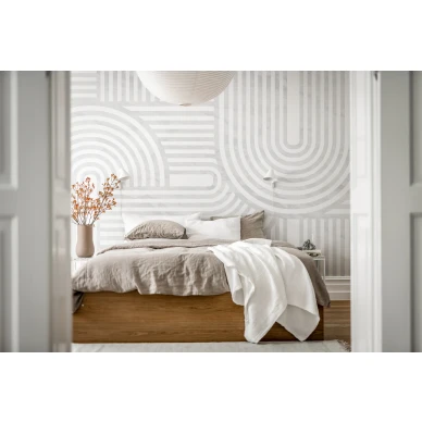 Makuuhuoneen tapetti graafisella kuviolla Twine R18625 Rebel Wallsilta image