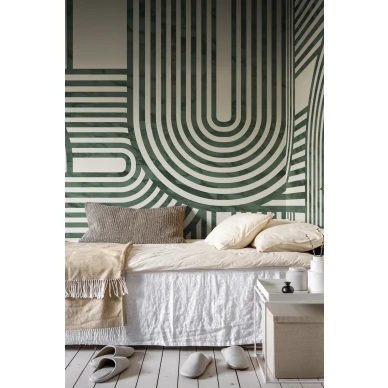 Suurikuvioinen graafinen kaaritapetti Rebel Wallsilta Twine R18623 image