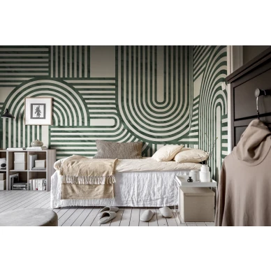 Vihrea tapetti makuuhuoneeseen Twine R18623 Rebel Wallsilta image