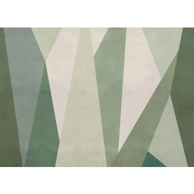 Chrystal vihrea geometrinen kuvatapetti Rebel Wallsilta R18608 koko kuvio image