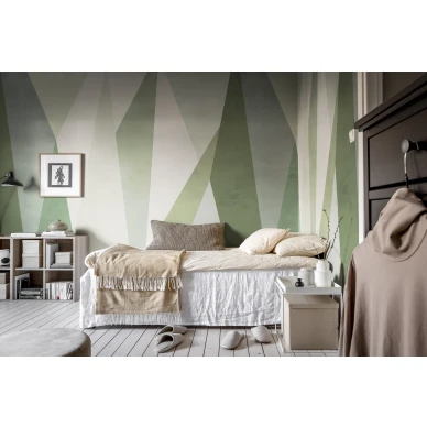 Makuuhuoneen vihrea tapetti Chrystal R18608 Rebel Wallsilta image