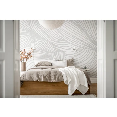Harmaa tapetti makuuhuoneeseen Opulence Lines R18599 Rebel Wallsilta image