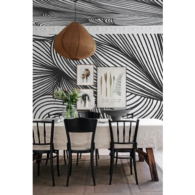 Mustavalkoinen tapetti Opulence Lines R18597 Rebel Wallsilta image