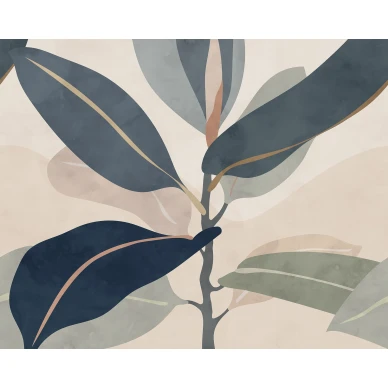 Ruby sininen lehtitapetti Rebel Wallsilta R18391 koko kuvio image