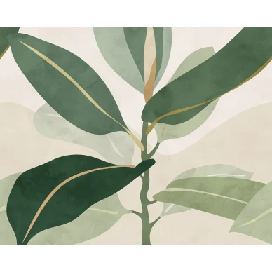 Ruby vihrea lehtitapetti Rebel Wallsilta R18590 koko kuvio image