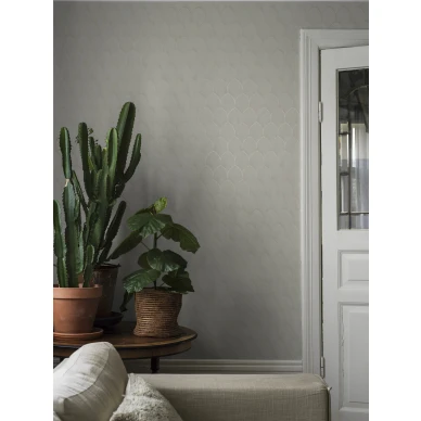 Borasin valkoinen kimallettava geometrinen tapetti Golden Arches 4274 image