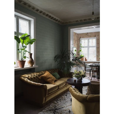 Vihrea tapetti olohuoneeseen Golden Arches 4276 Borastapeterilta image