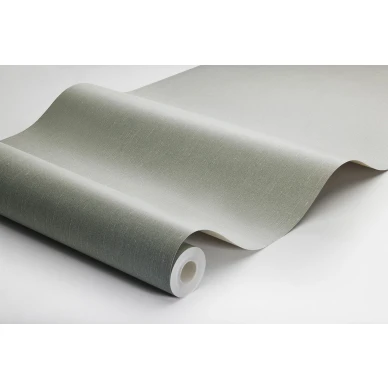 Yksivarinen vihrea pellavatapetti Bay Leaf 4333 Borastapeterilta image