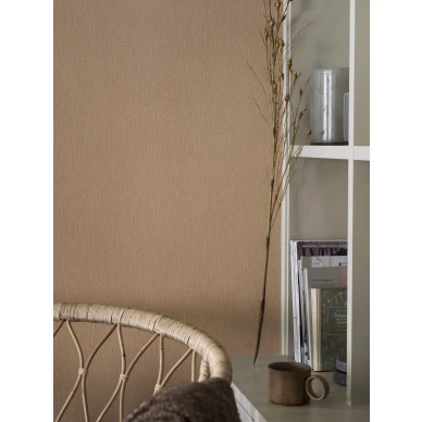 Yksivarinen oranssi ruskea tapetti Borastapetilta Terracotta Linen 4324 image