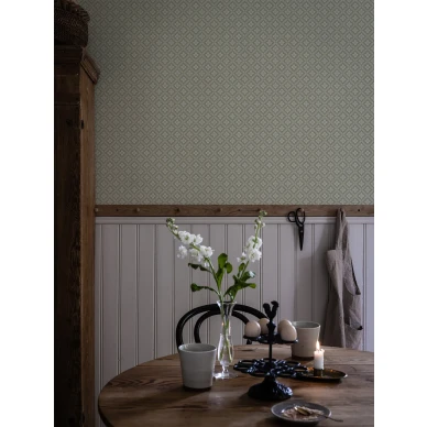 Klassinen vihrea ruututapetti 516 03 Ingrid Durolta image