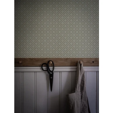 Ruudullinen vihrea tapetti Durolta Ingrid 516 03 image