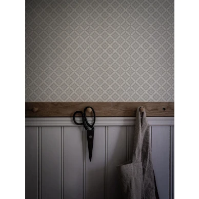 Vanhanaikainen harmaa ruudullinen tapetti Ingrid 516 01 image