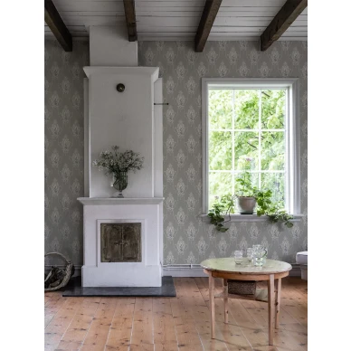 Klassinen sininen medaljonkitapetti Edsbyn 518 04 Durolta image