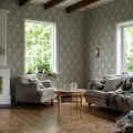 Olohuoneen vihrea tapetti Edsbyn 518 03 Durolta