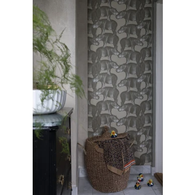 Leikkimielinen virtahepotapetti Hippo 1417 Studio Lisa Bengtssonilta image