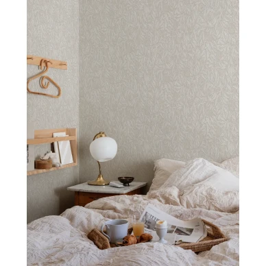 Makuuhuoneen beige tapetti Olof Sandbergilta S10203 image