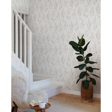 Pastellinvarinen vaalea kukkatapetti Sandbergilta Emma S10183 image