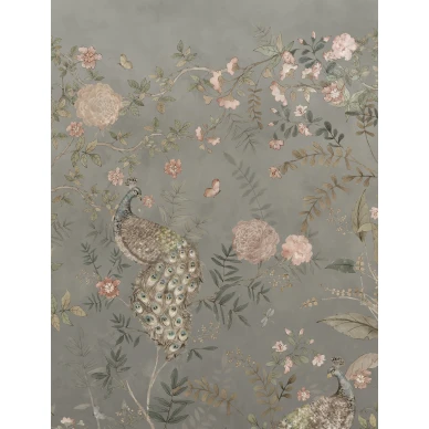 Chinoiserie sinivihrea lintutapetti Borastapeter Studiolta 9469w koko kuvio image