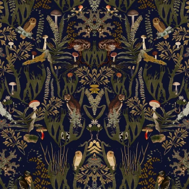 The Swedish Forest tumma metsatapetti Rebel Wallsilta R16211 image