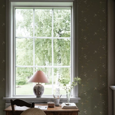 Vihrea kukkatapetti Durolta Ekbacken 523 03 image