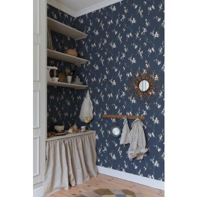 Sandberginen sininen kukkatapetti Engla S10189 image