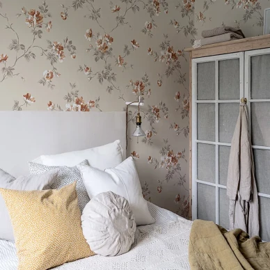 Beige tapetti makuuhuoneeseen Kristina Hav Land Durolta 387 06 image