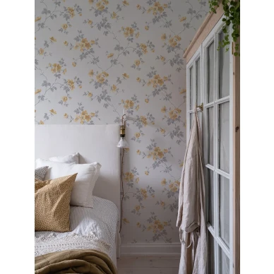 Makuuhuoneen kukkatapetti Durolta Kristina Hav Land Durolta 387 05 image