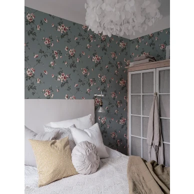 Makuuhuoneen vanhanajan kukkatapetti Kristina Hav Land 387 08 image