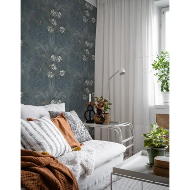 Olohuoneen sininen tapetti Durolta Strandang 614 02 image