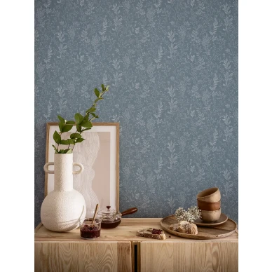 Sininen kukkatapetti Durolta Tuva 613 05 image