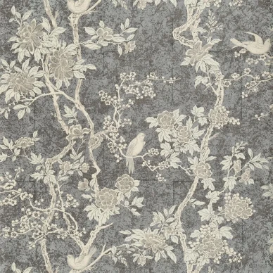 Marlowe Floral tummanharmaa ylellinen kukkatapetti Ralph Laurenilta PRL048 09 image