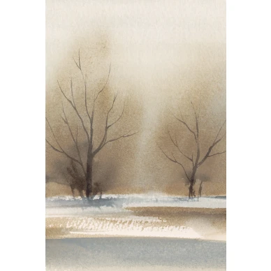Ruskea maisematapetti Borastapeterilta Watercolour Landscape 9481w image