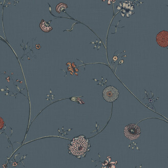 Flower Thread sininen kukkatapetti Rebel Wallsilta R19282 image