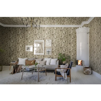 Olohuoneen ruskea beige tapetti No Time To Waste Rebel Wallsilta R19273 image