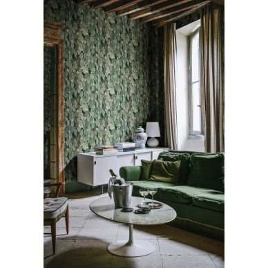 Olohuoneen vihrea tapetti No Time to Waste Rebel Wallsilta R19271 image