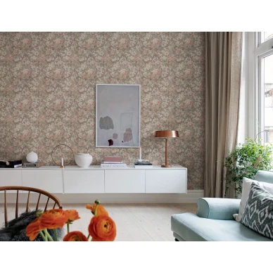 Roosa kukkatapetti Vintage Garden Rebel Wallsilta R19266 image