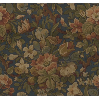 Vintage Garden sininen monivarinen kukkatapetti Rebel Wallsilta R19267 image