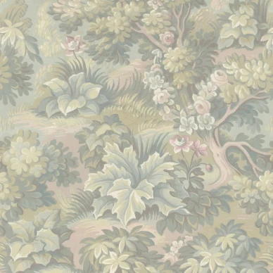 Blooming Park pastellinvihrea lehtitapetti Rebel Wallsilta R19255 image