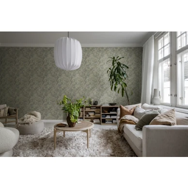 Pastellinvarinen lehtitapetti Blooming Park Rebel Wallsilta R19255 image