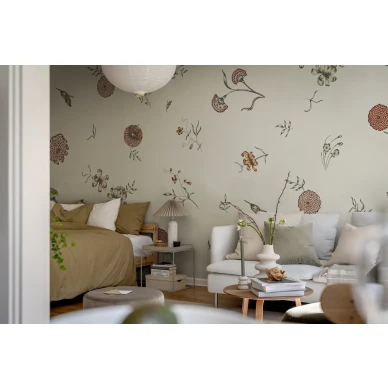 Makuuhuoneen kukkatapetti Flower Fall Rebel Wallsilta R19252 image