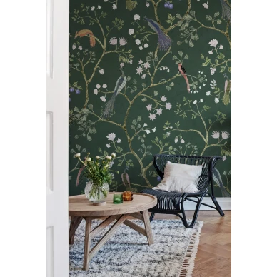 Vihrea tapetti Songbirds Rebel Wallsilta R19250 image